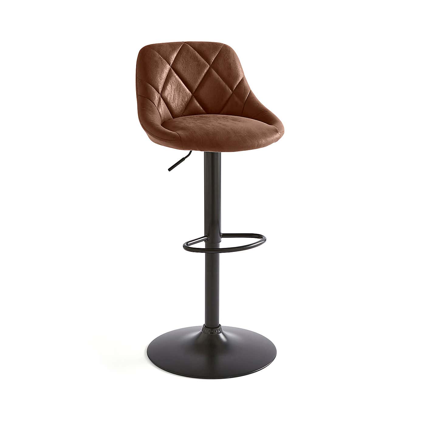 Noah Faux Suede Height Adjustable Bar Stool