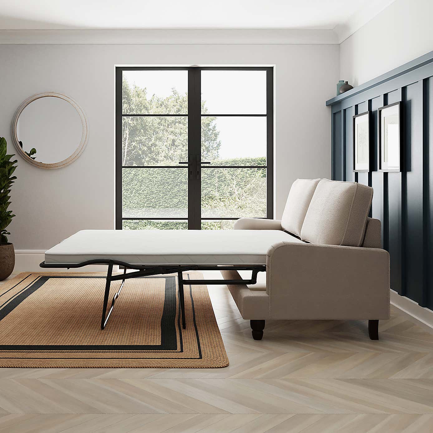 Beatrice Chunky Soft Chenille 3 Seater Double Sofa Bed