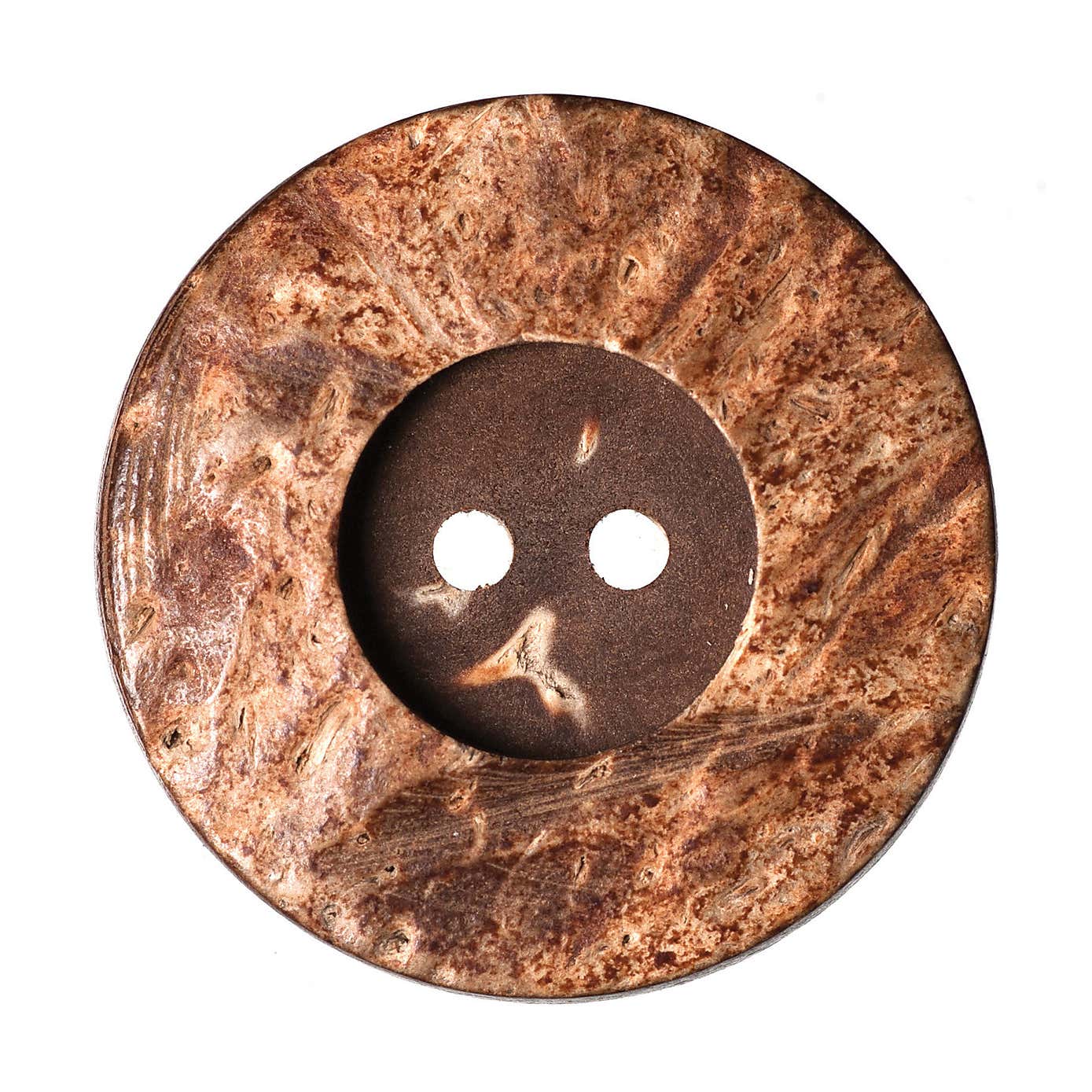 Round Rimmed Coconut Buttons 28mm Pack of 2