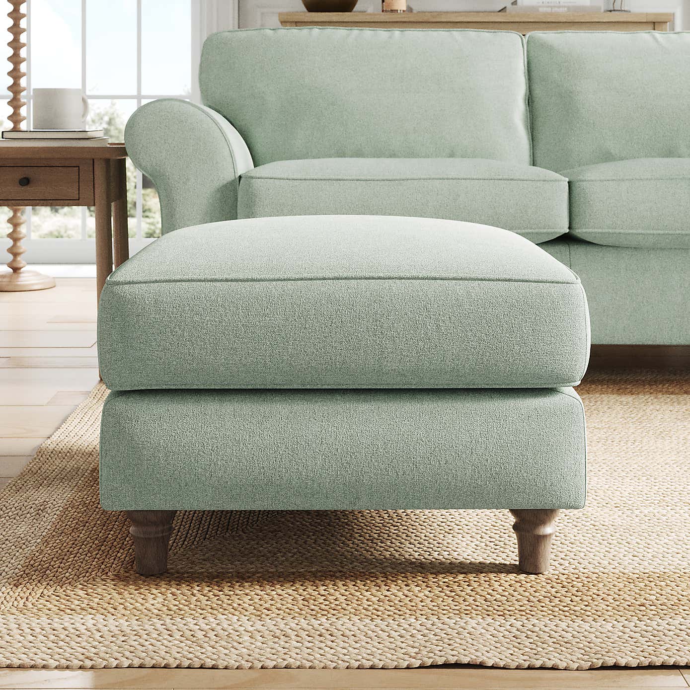 Flori Footstool, Soft Chenille