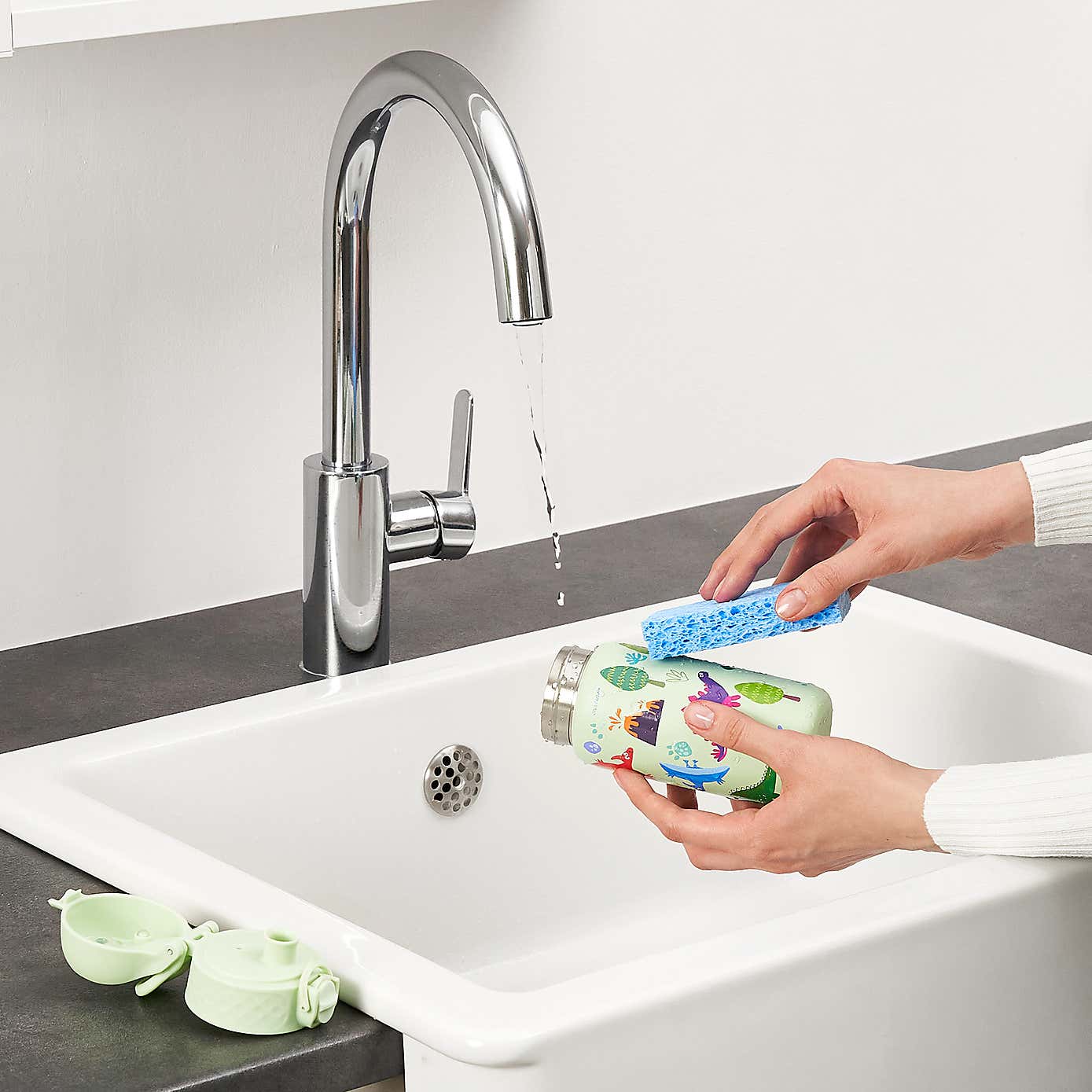 Ion8 Dinosaur Leak Proof Kids Stainless Steel Water Bottle, 400ml