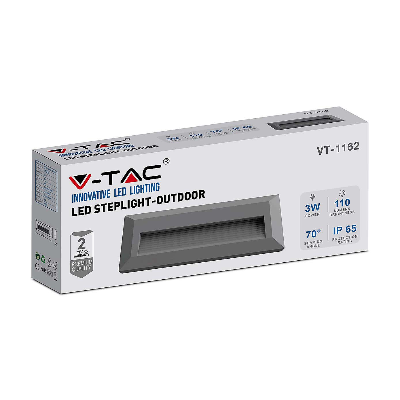 Set of 4 V-TAC 3W Indoor Outdoor Rectangular Step Lights