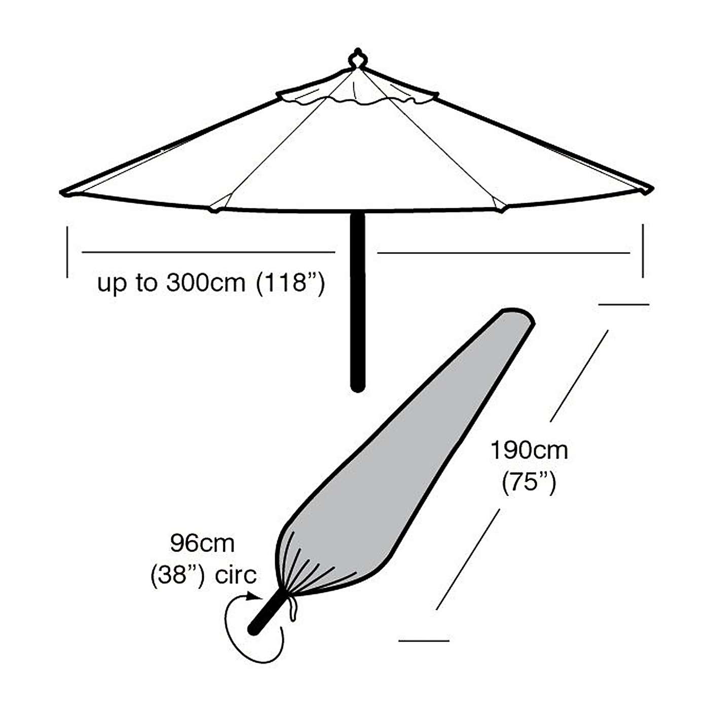 Garland Black Large Parasol Cover