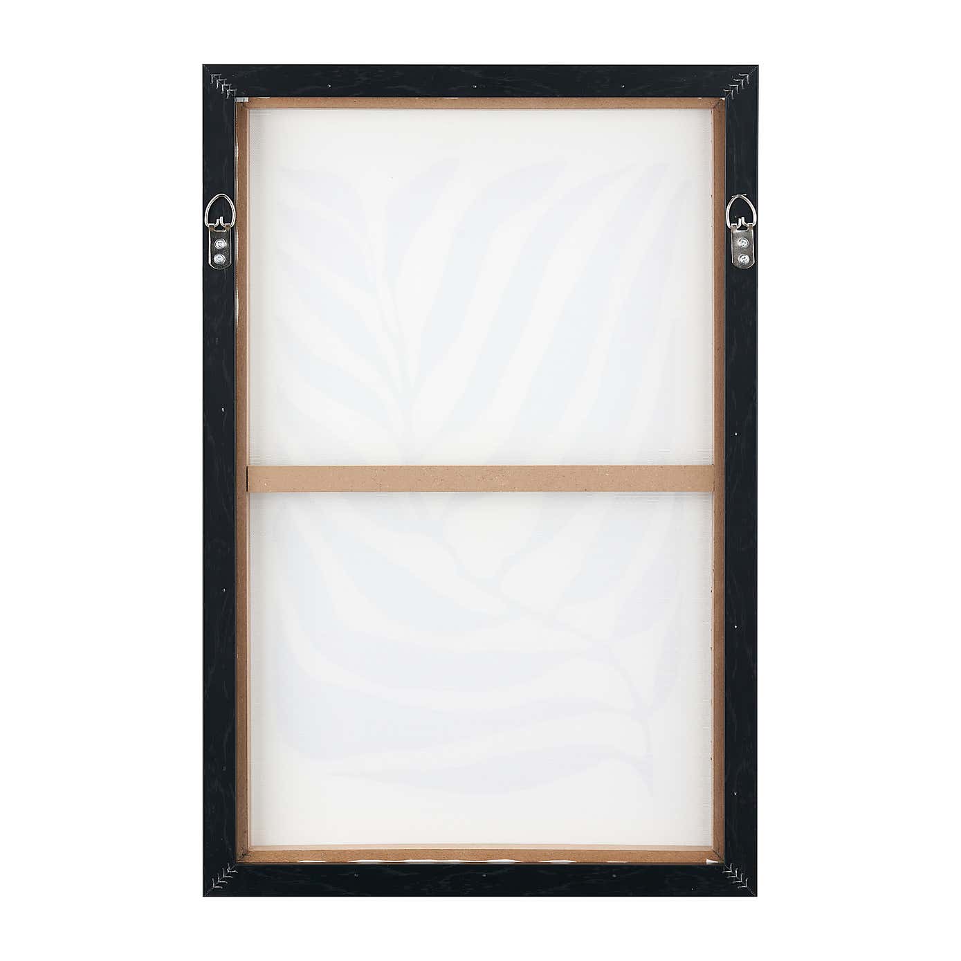 Set of 2 Black Leaf Print Framed Canvases