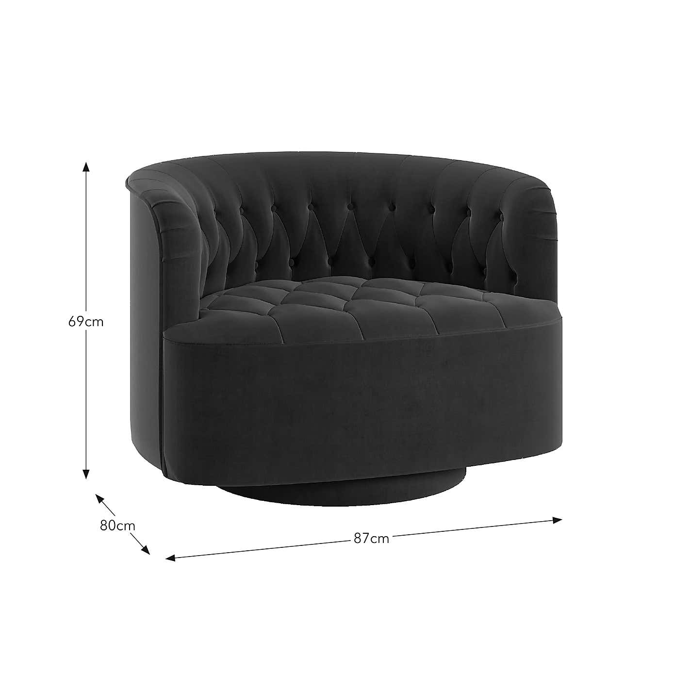 Elena Buttoned Swivel Chair