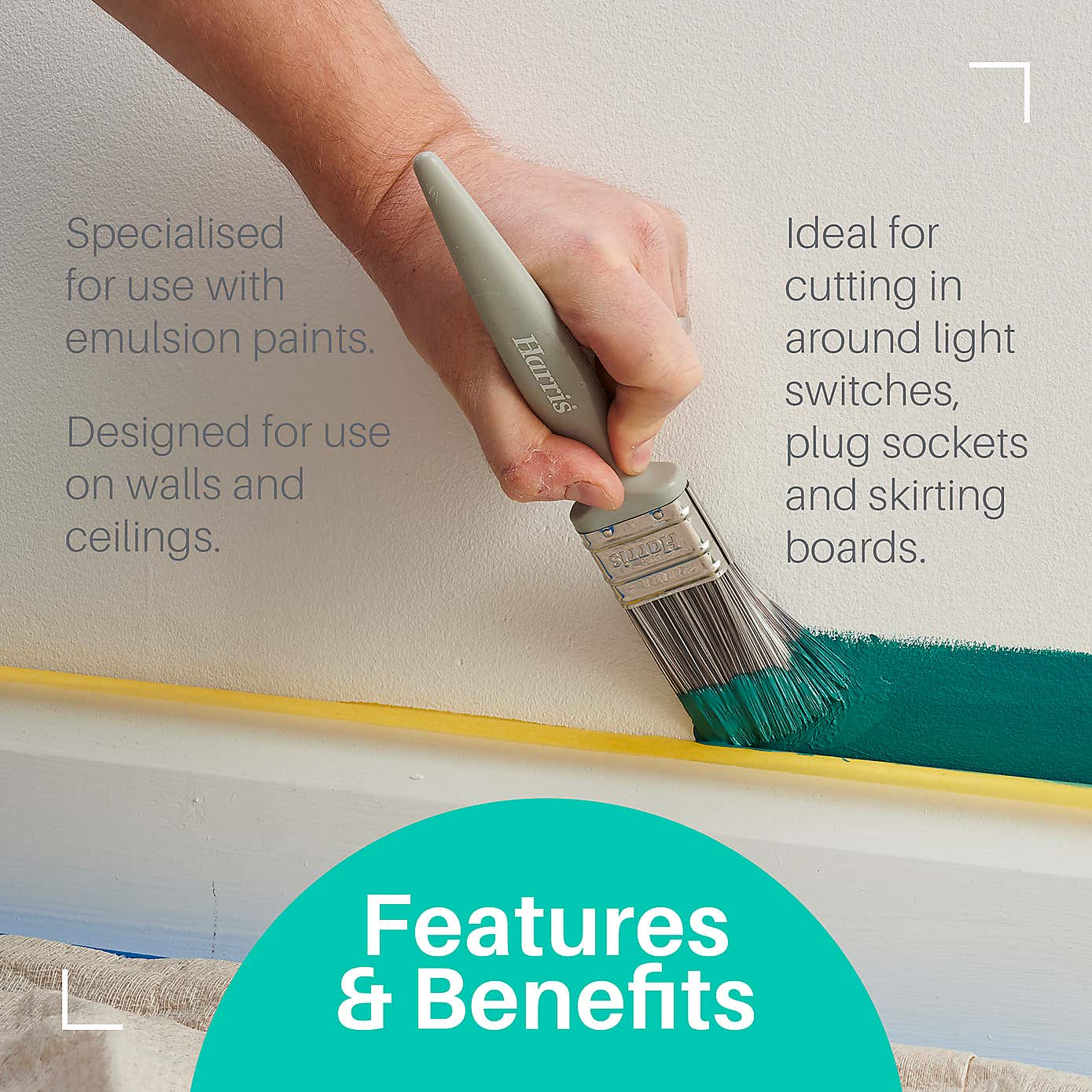 Essentials Walls & Ceiling Paint Brush 3 Pack