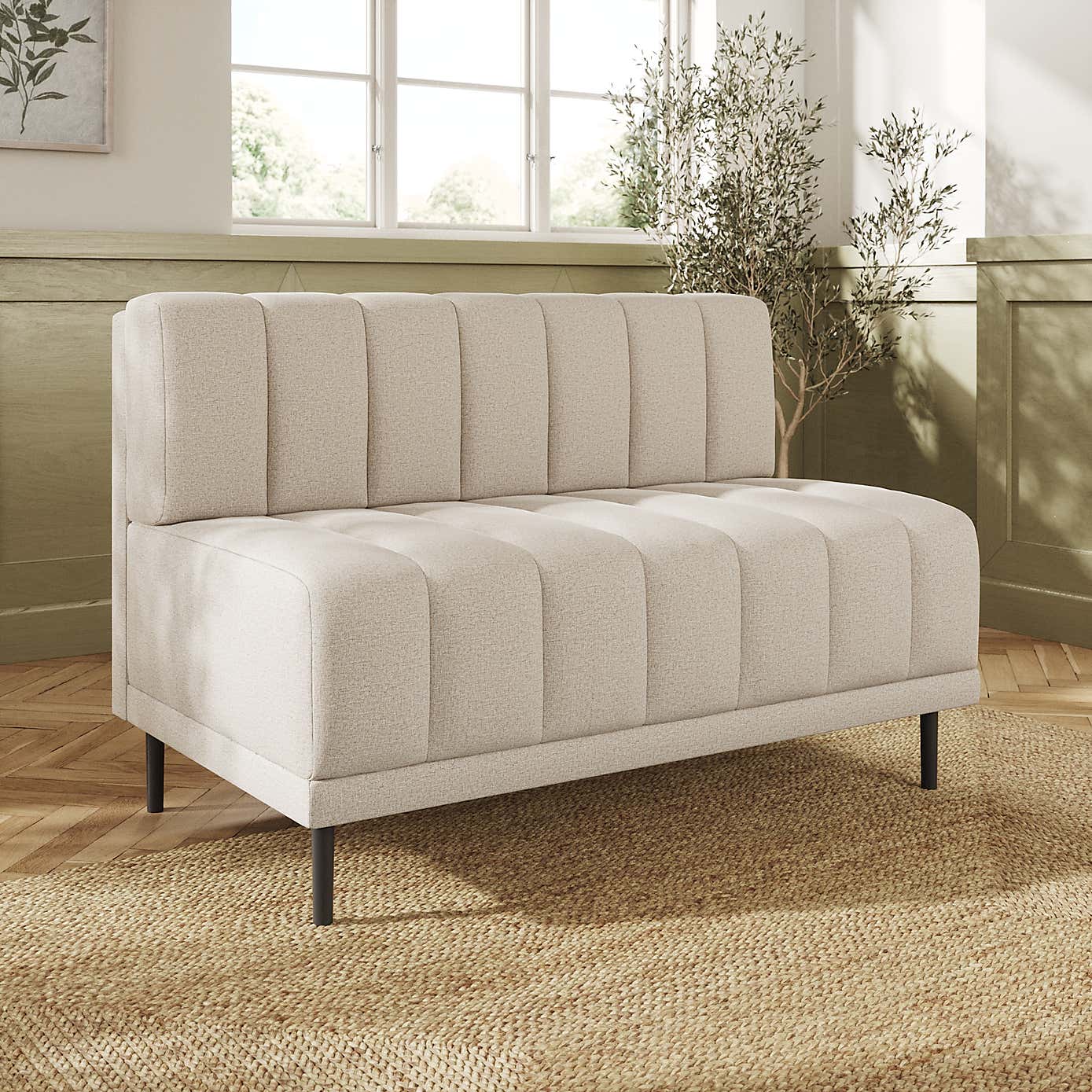 Amali Long Dining Bench, Textured Weave