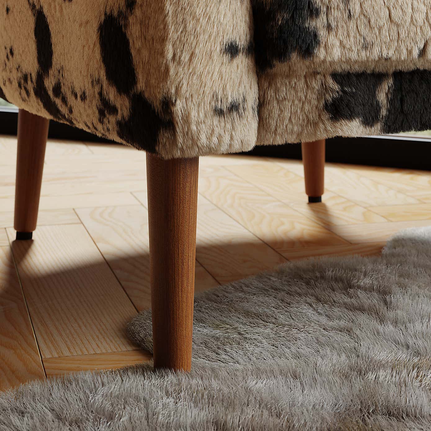 Kaspar Faux Cow Fur Tub Chair