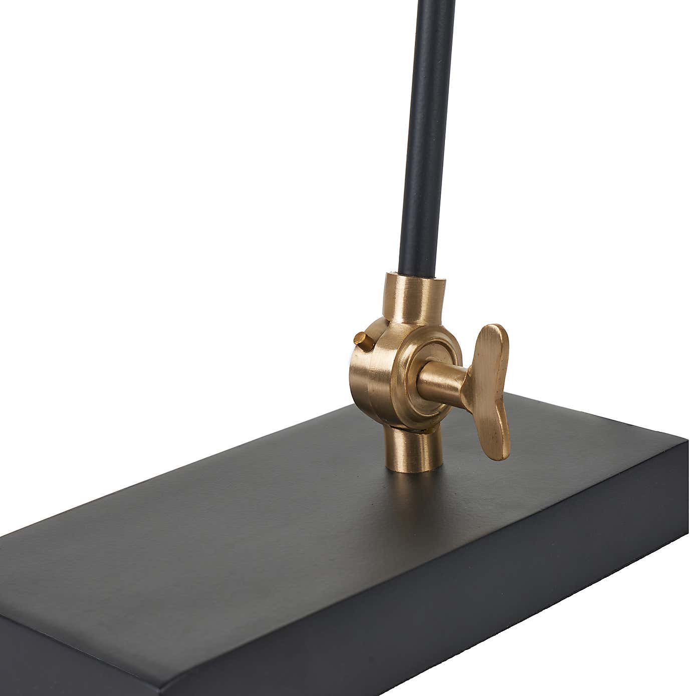 Canton Matt Black and Brass Metal Cone Floor Lamp