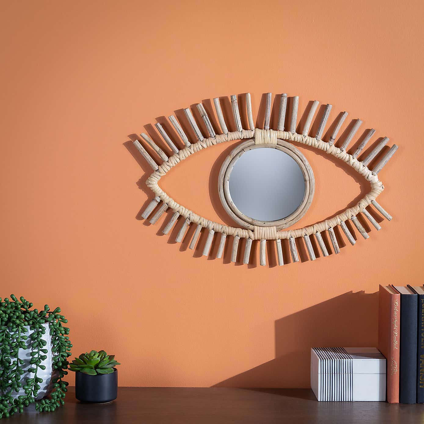 Ouko Eye Shaped Rattan Wall Mirror