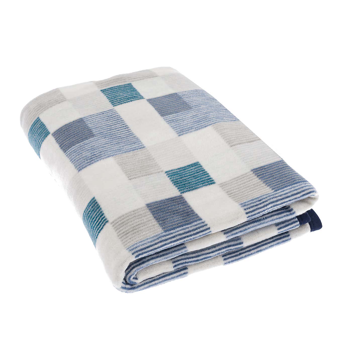 Thermosoft Mini Check Blue Throw