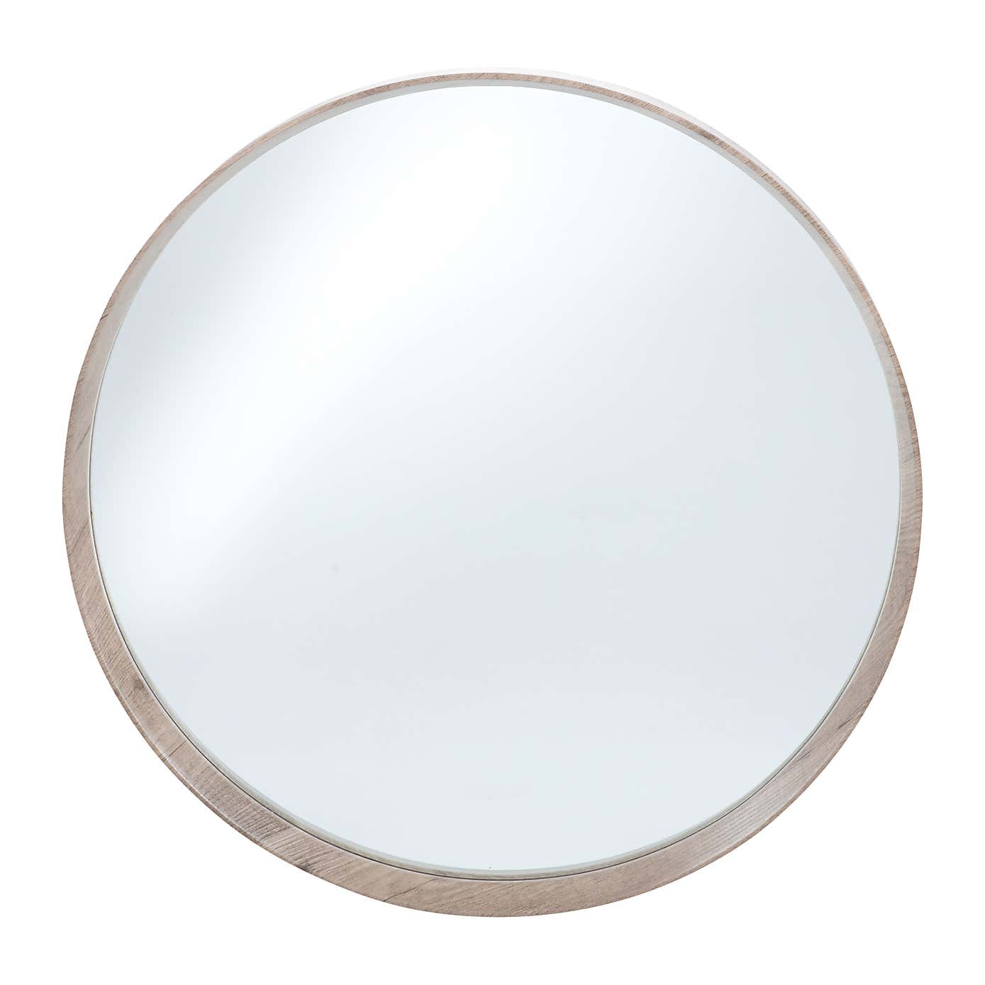 Natural Wood Veneer Round Wall Mirror