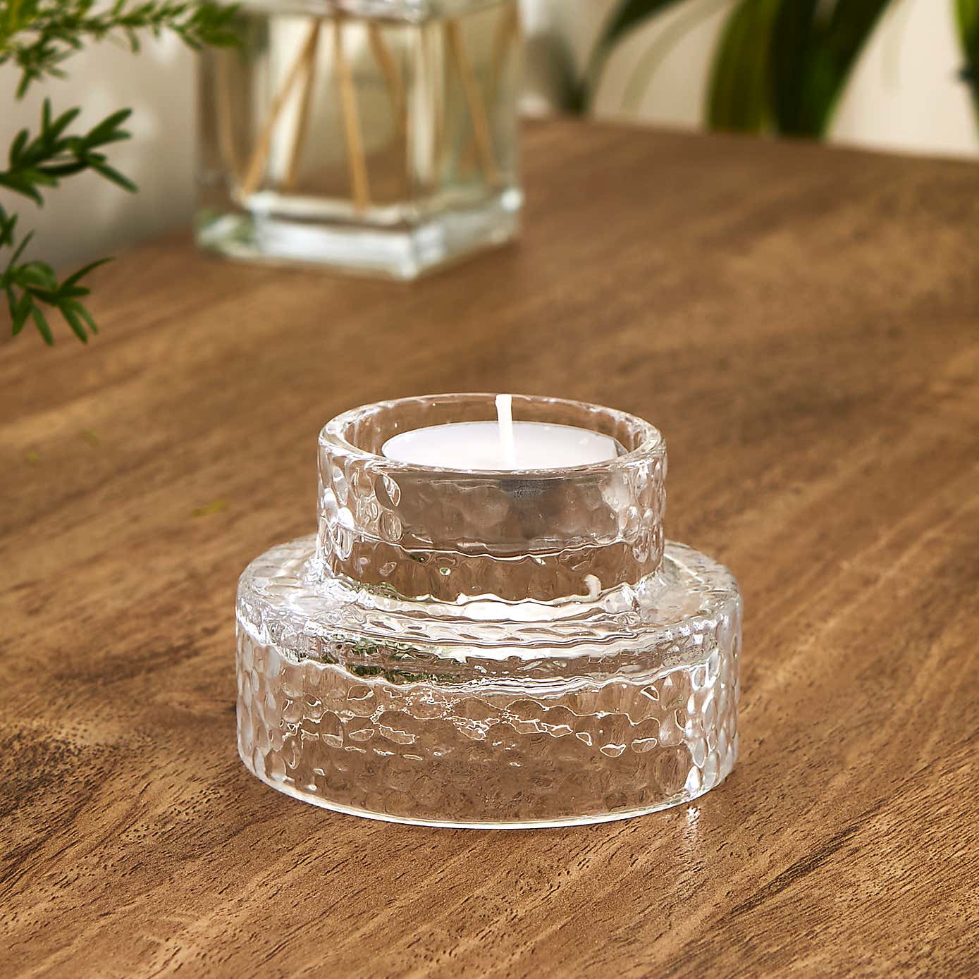 Mottled Glass Tealight Holder