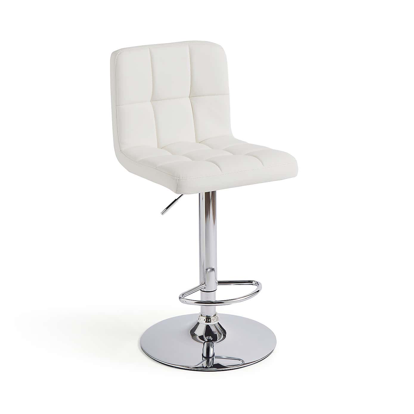 Jasmine Adjustable Height Swivel Bar Stool, Faux Leather