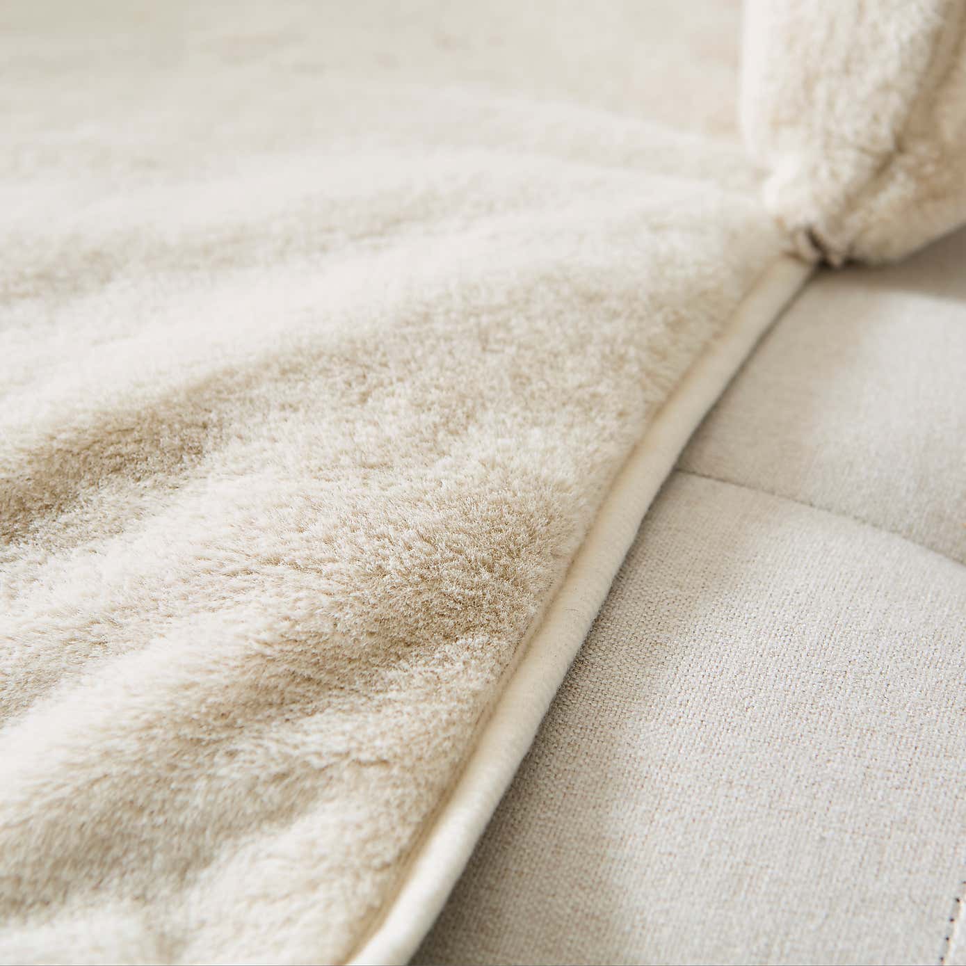 Ivory Velvet Sofa Dog Bed