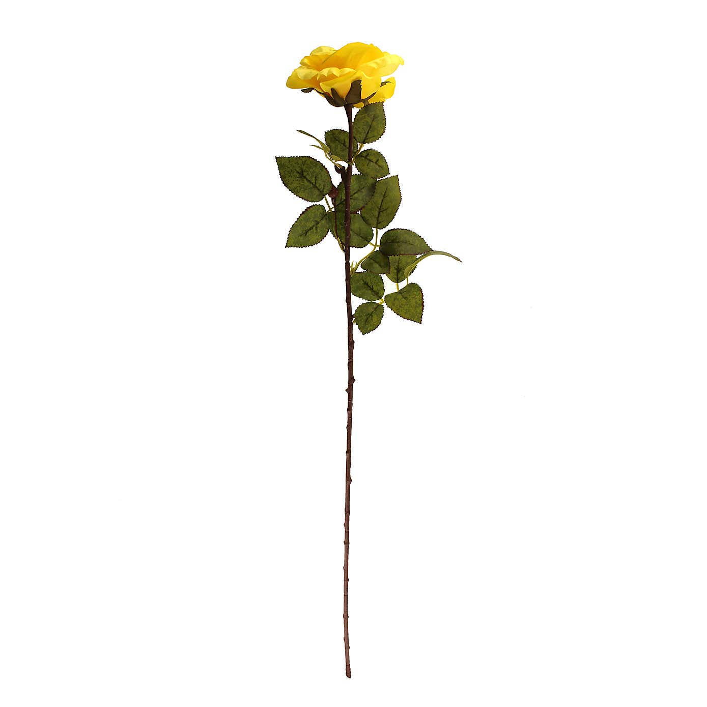 Artificial Rose Stem, Yellow 80cm