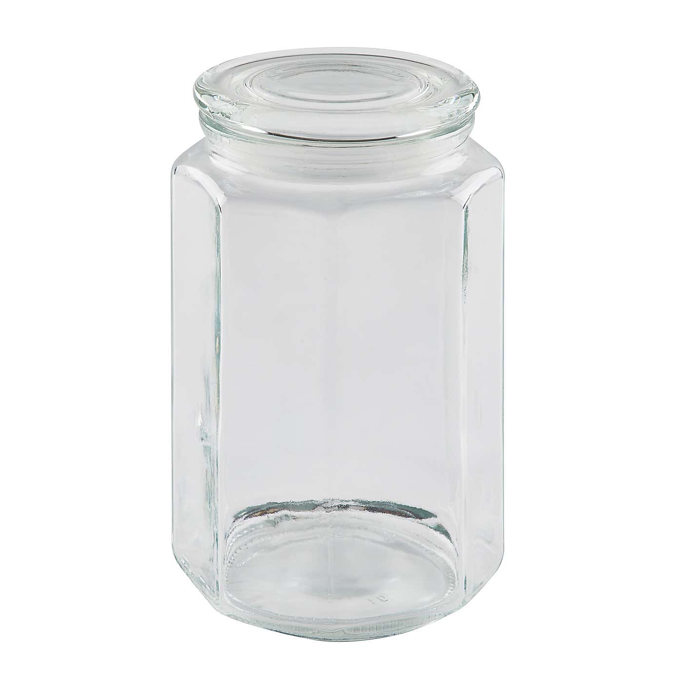 Hexagonal Glass Jar