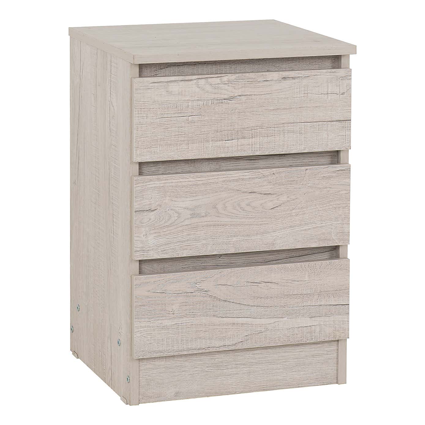 Malvern 3 Drawer Bedside Table
