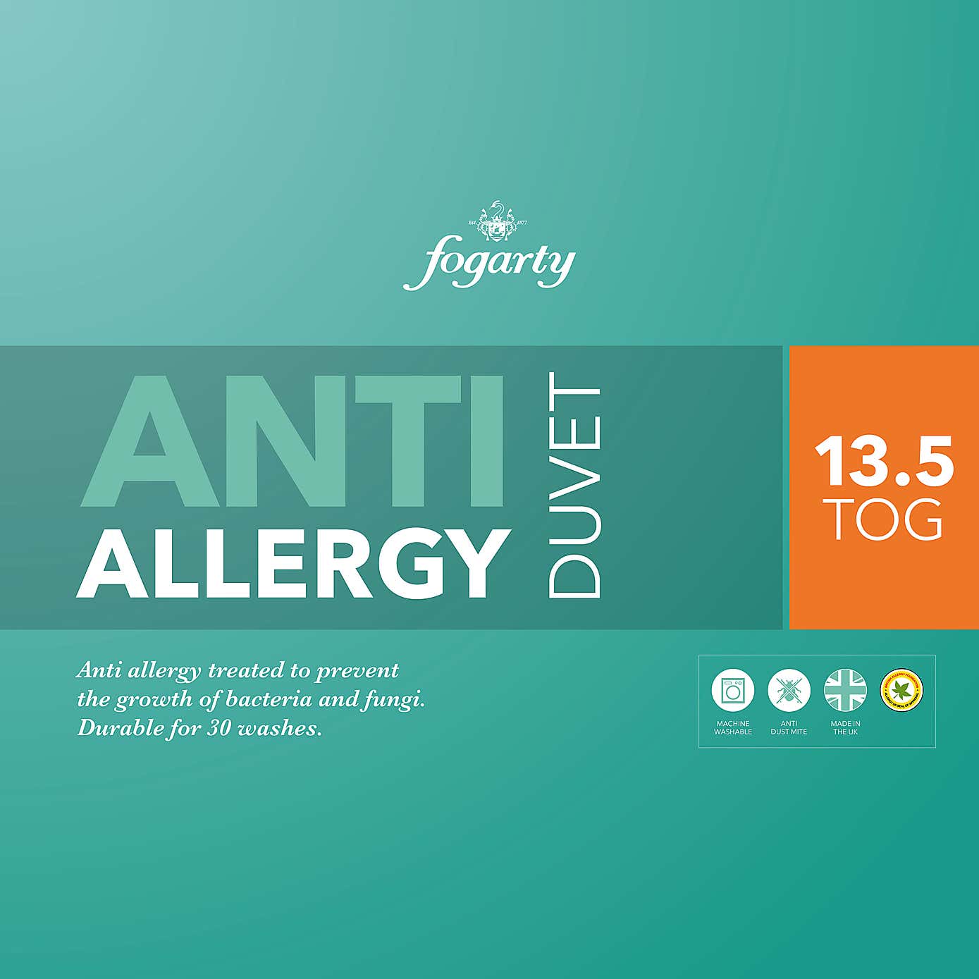 Fogarty Anti Allergy 13.5 Tog Duvet