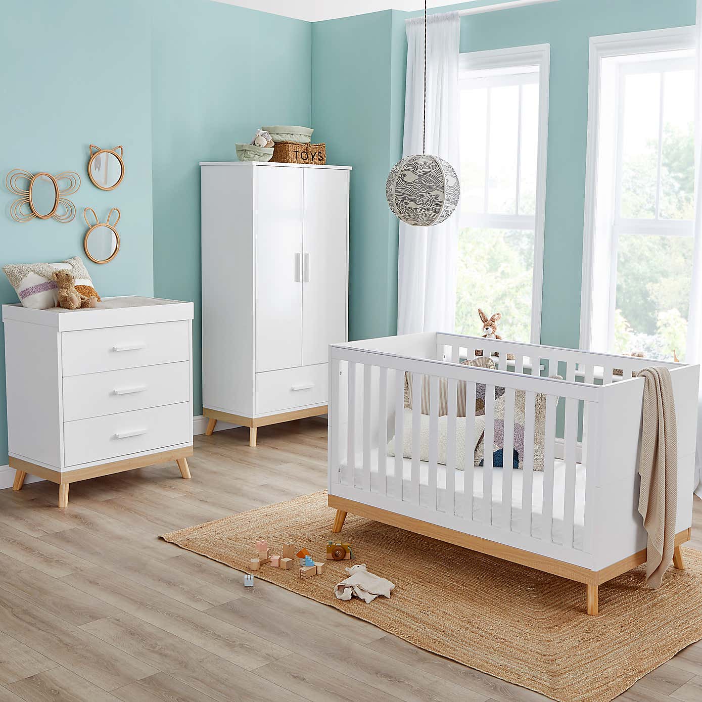 Mona 3 Piece Nursery Room Set, White
