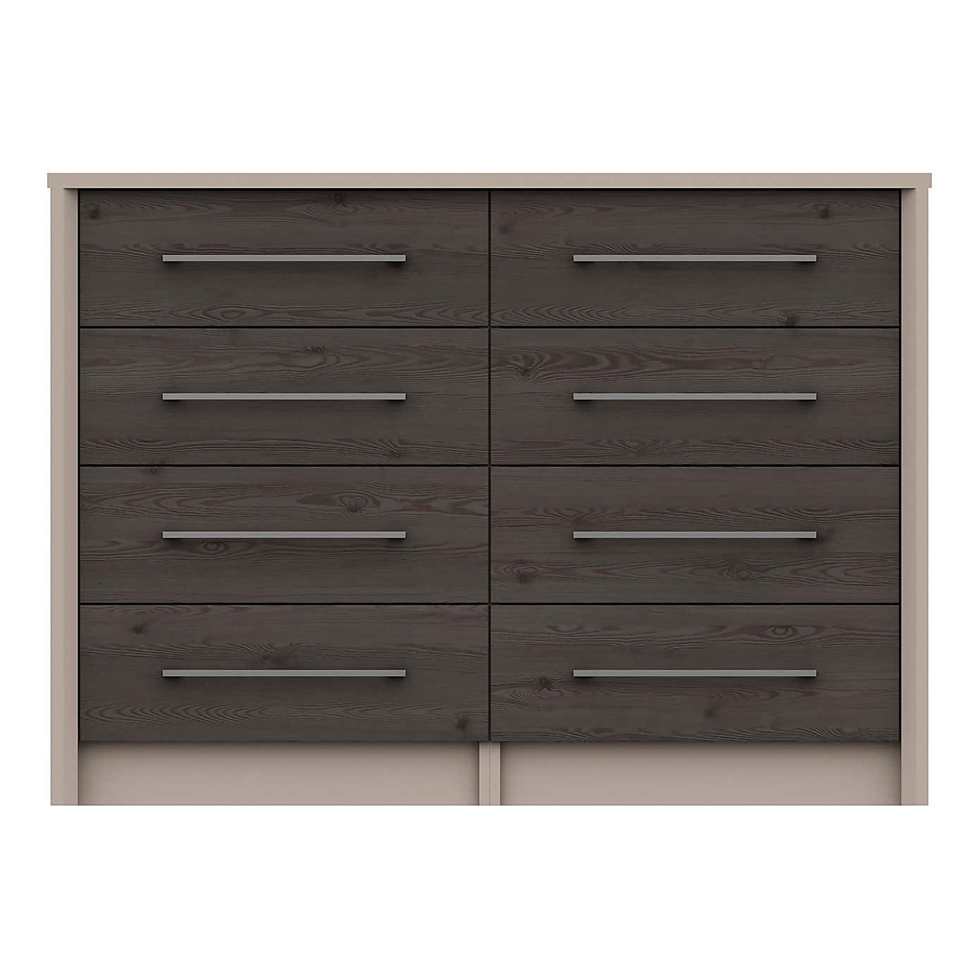 Dolan Grey Oak Effect 8 Drawer Wide Chest