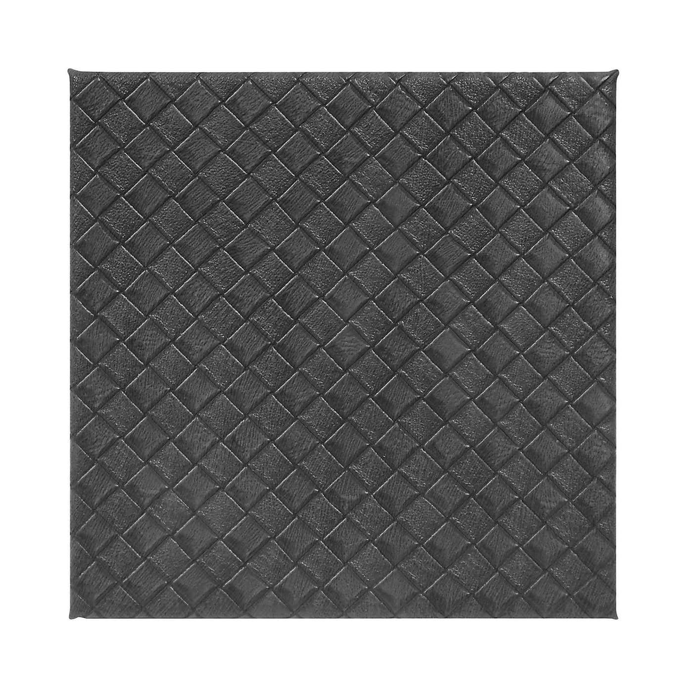 Set of 4 Grey Weave Faux Leather Coasters