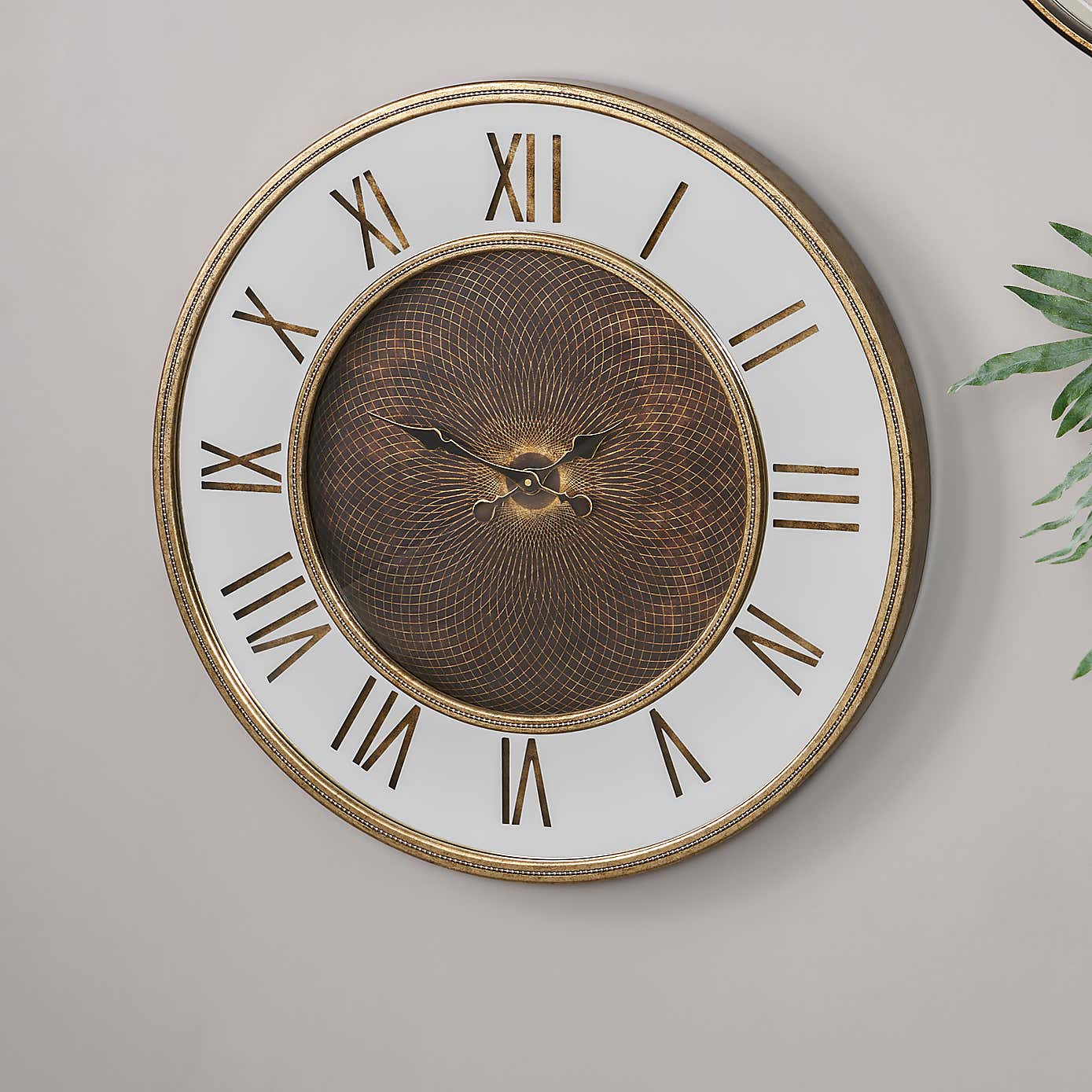 Antique Geo Print Wall Clock, 80cm