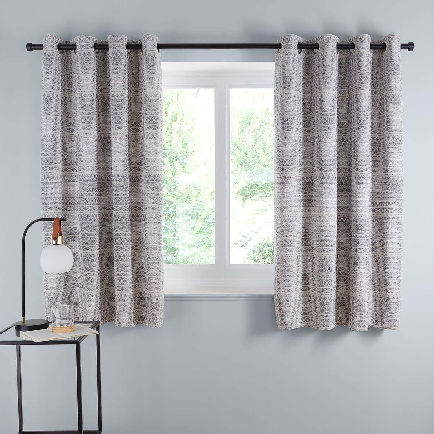Leda Geometric Eyelet Curtains