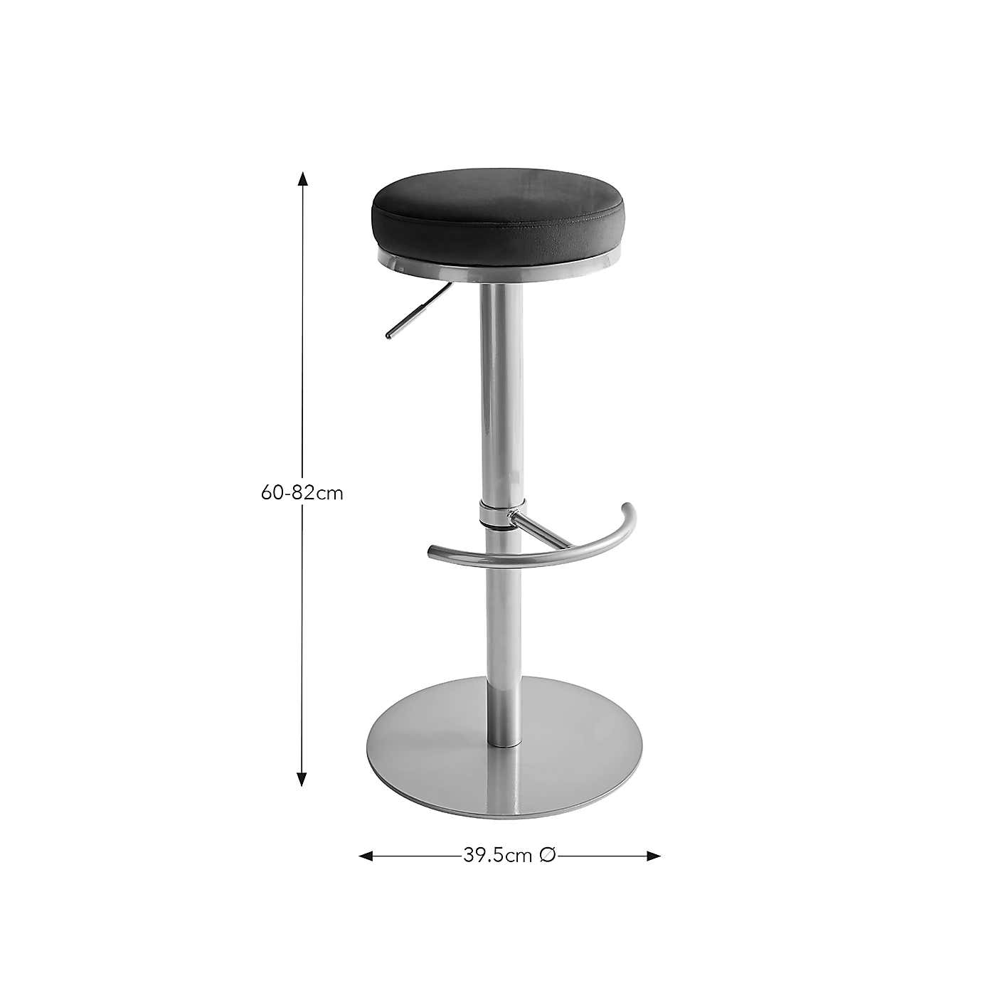 Jesper Adjustable Height Bar Stool, Velvet