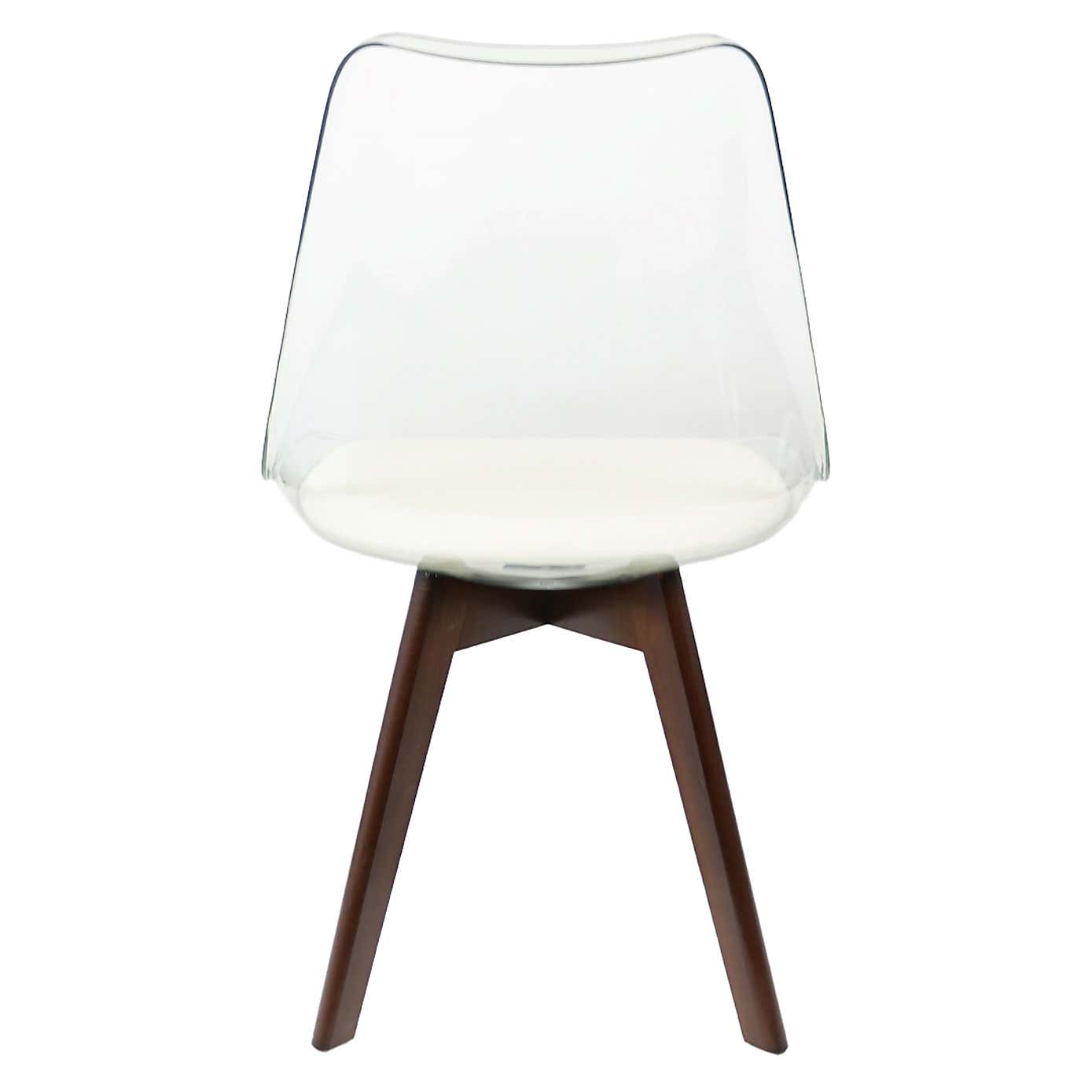 Fusion Living Soho Clear Plastic Dining Chair with Squared Legs