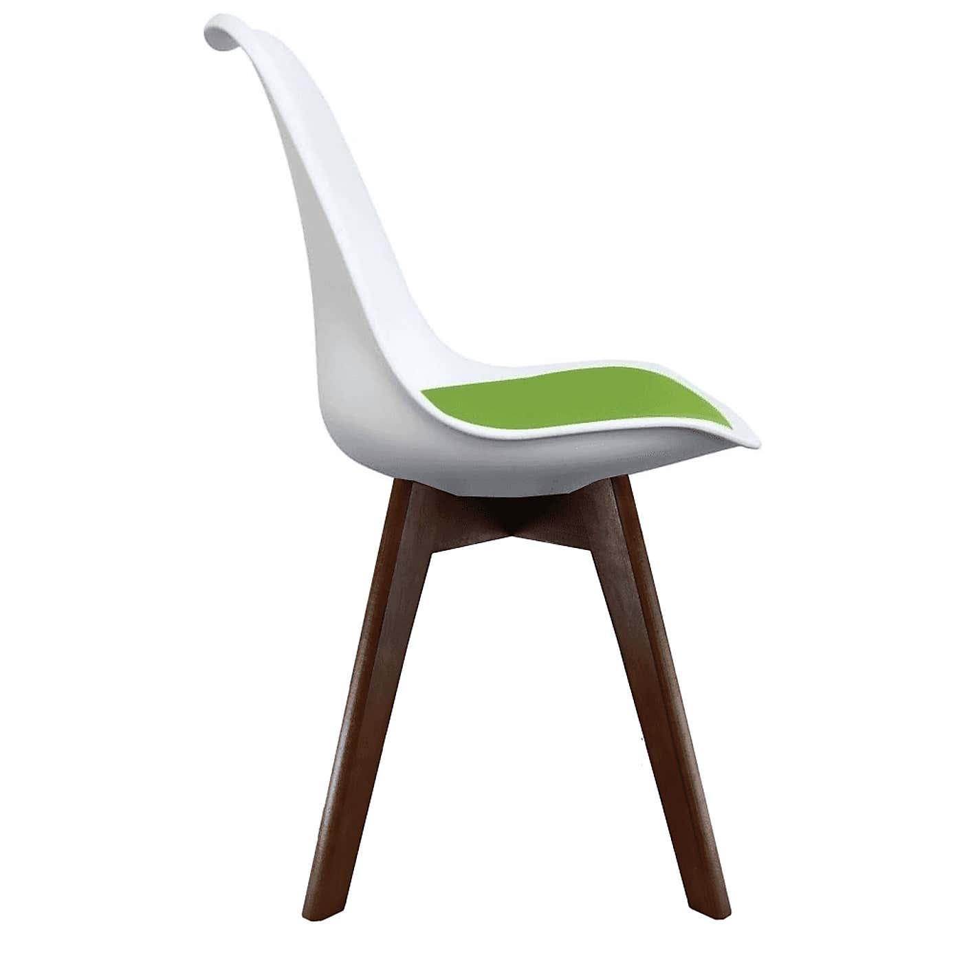 Fusion Living Soho White Plastic Dining Chair with Squared Legs