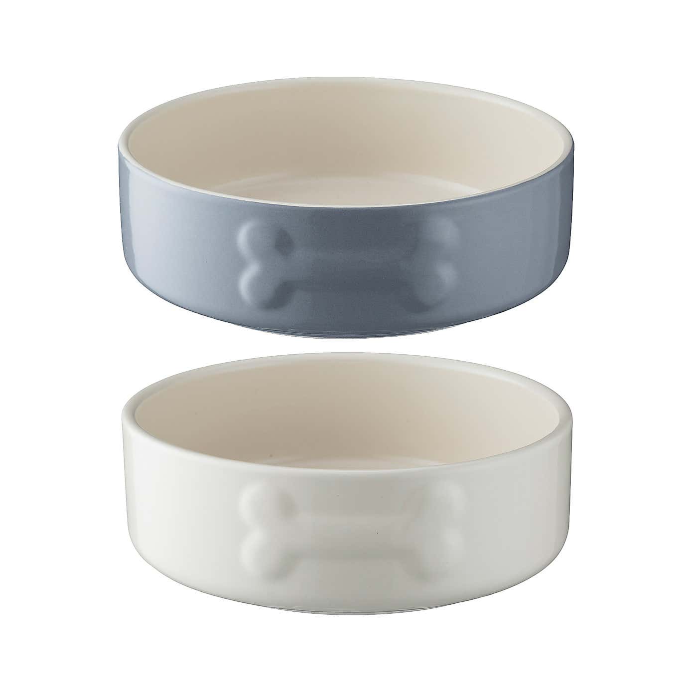 Mason Cash Set of 2 Bone Dog Bowls