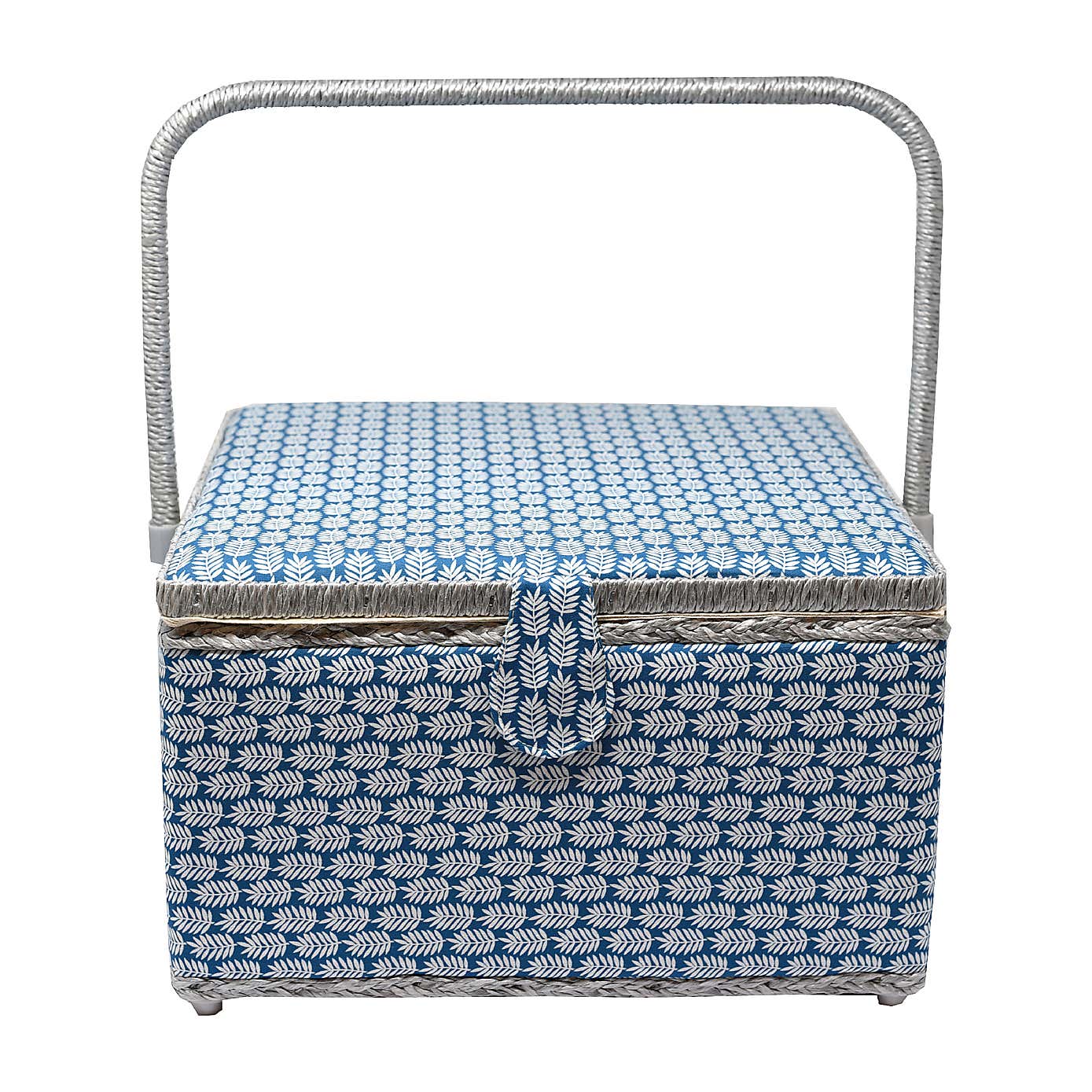 Blue Geometric Extra Large Sewing Basket