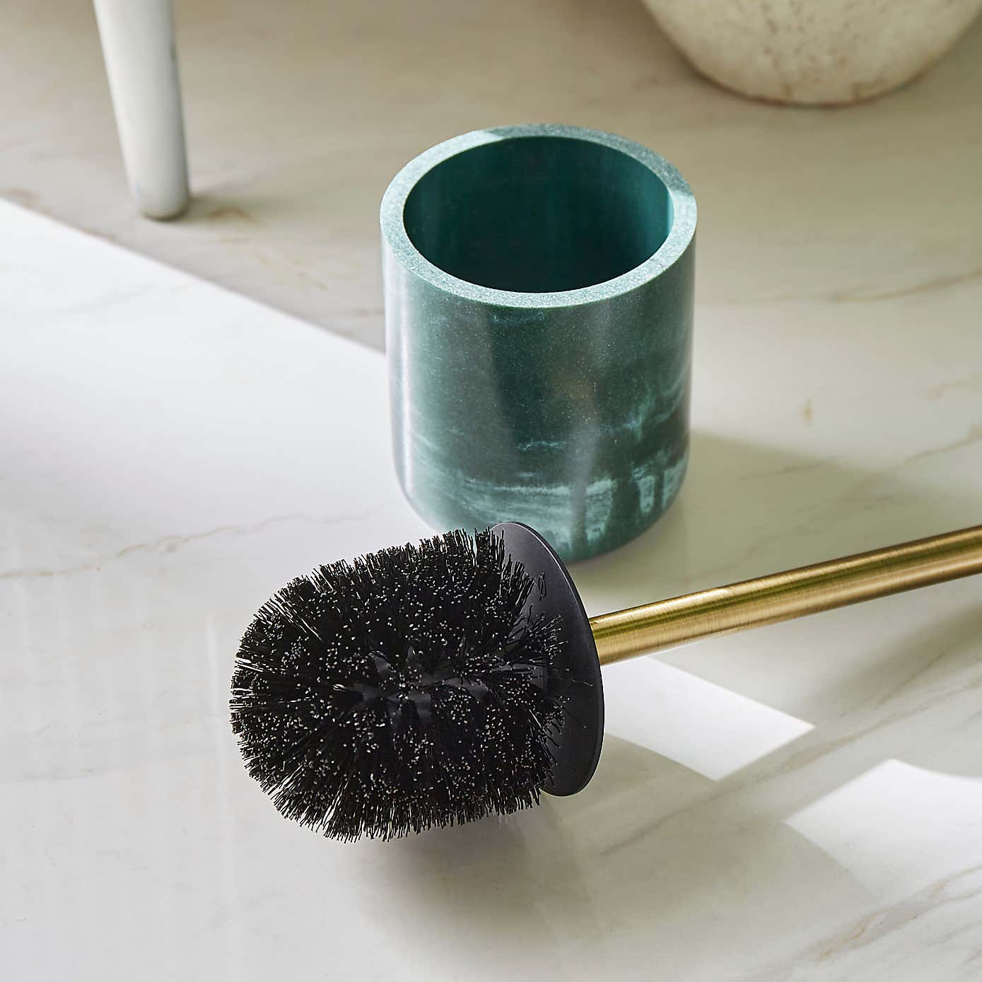 Nouveau Green Marble Resin Toilet Brush