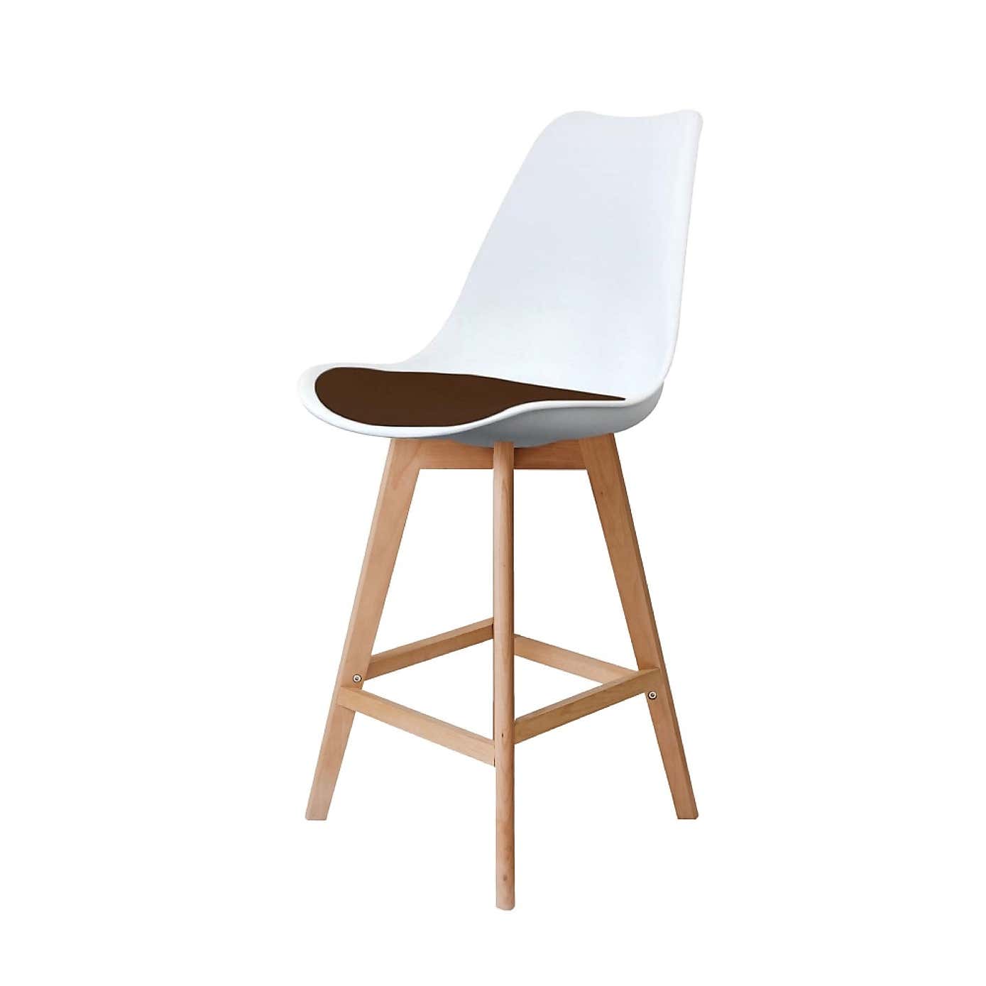 Fusion Living Soho White Plastic Bar Stool