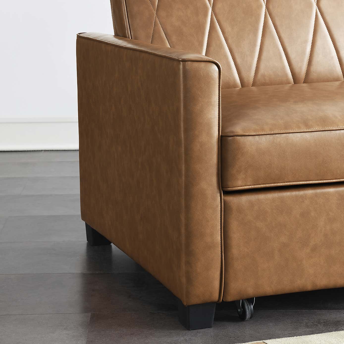 Serika Faux Leather Compact Double Sofa Bed