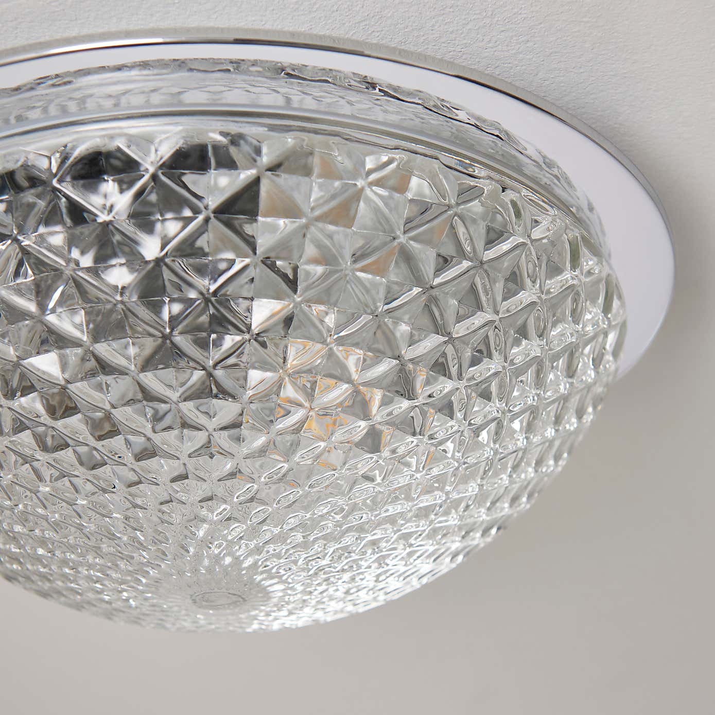 Tropic Faceted Dome Flush Bathroom Ceiling Fitting