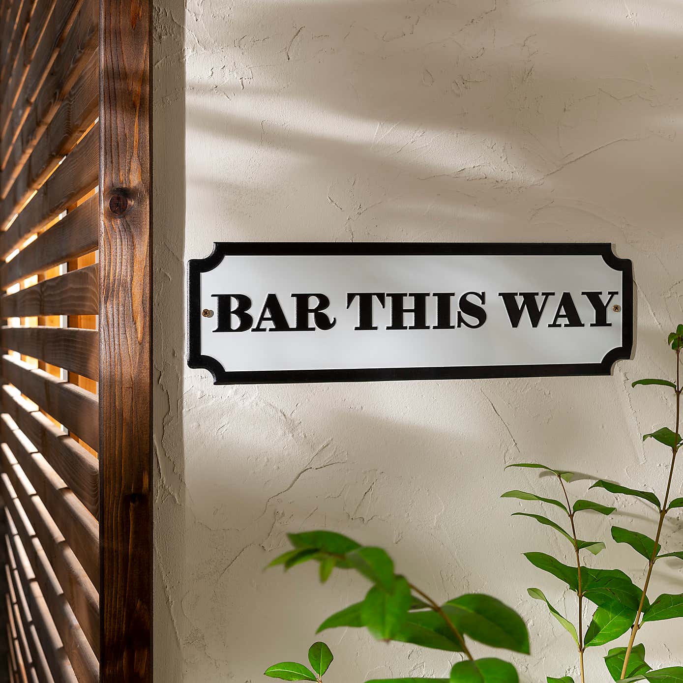 Indoor Outdoor Bar This Way Metal Plaque