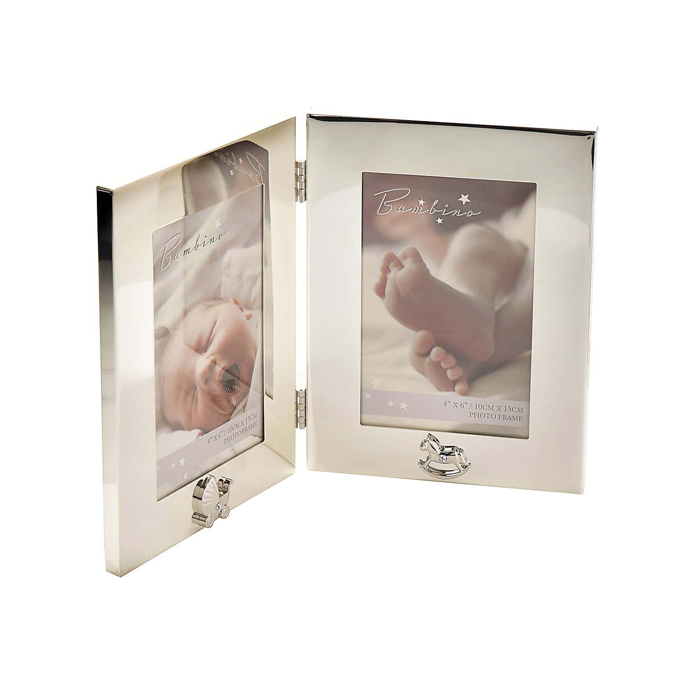 Bambino Silver Plated Double Photo Frame