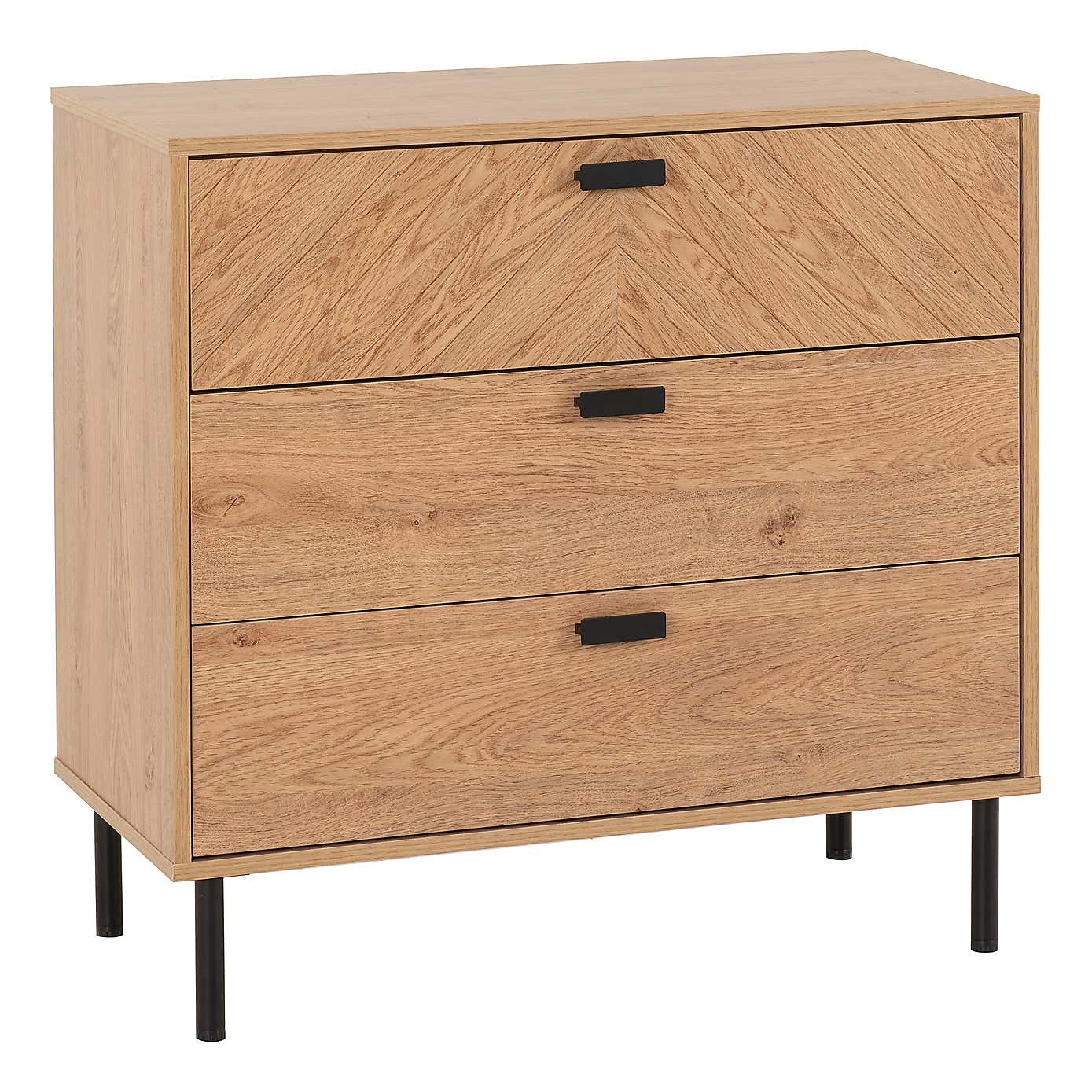 Barker 3 Drawer Chest, Oak Effect