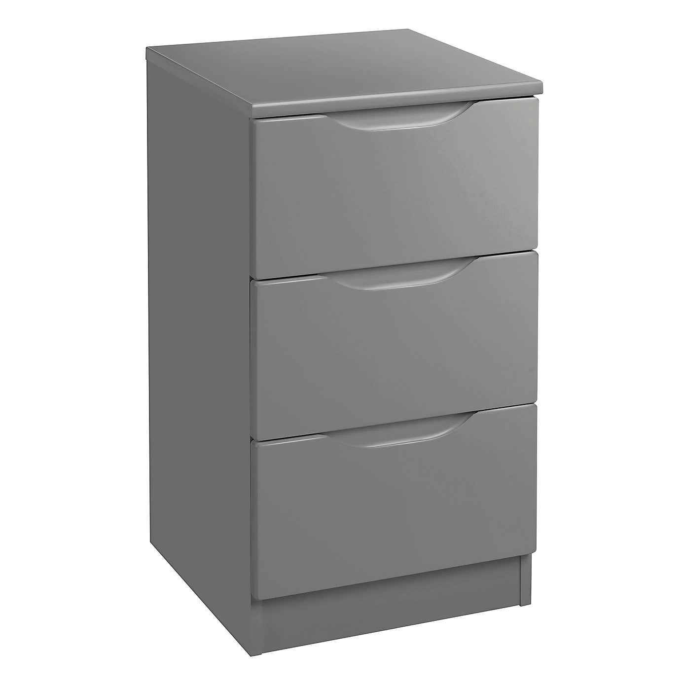Legato 3 Drawer Bedside Table