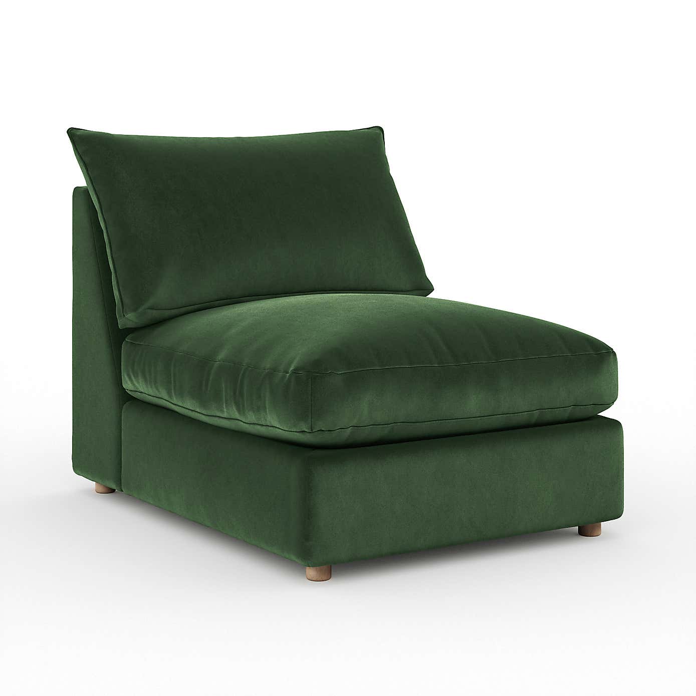 Full Circle Austin Cosy Velvet Modular Armless Sofa Piece