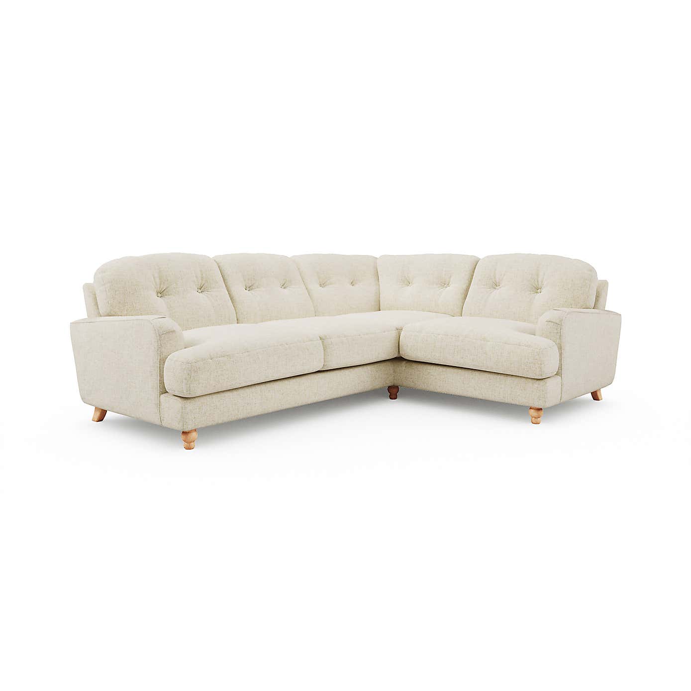 Martha Slub Faux Linen Full Corner Sofa
