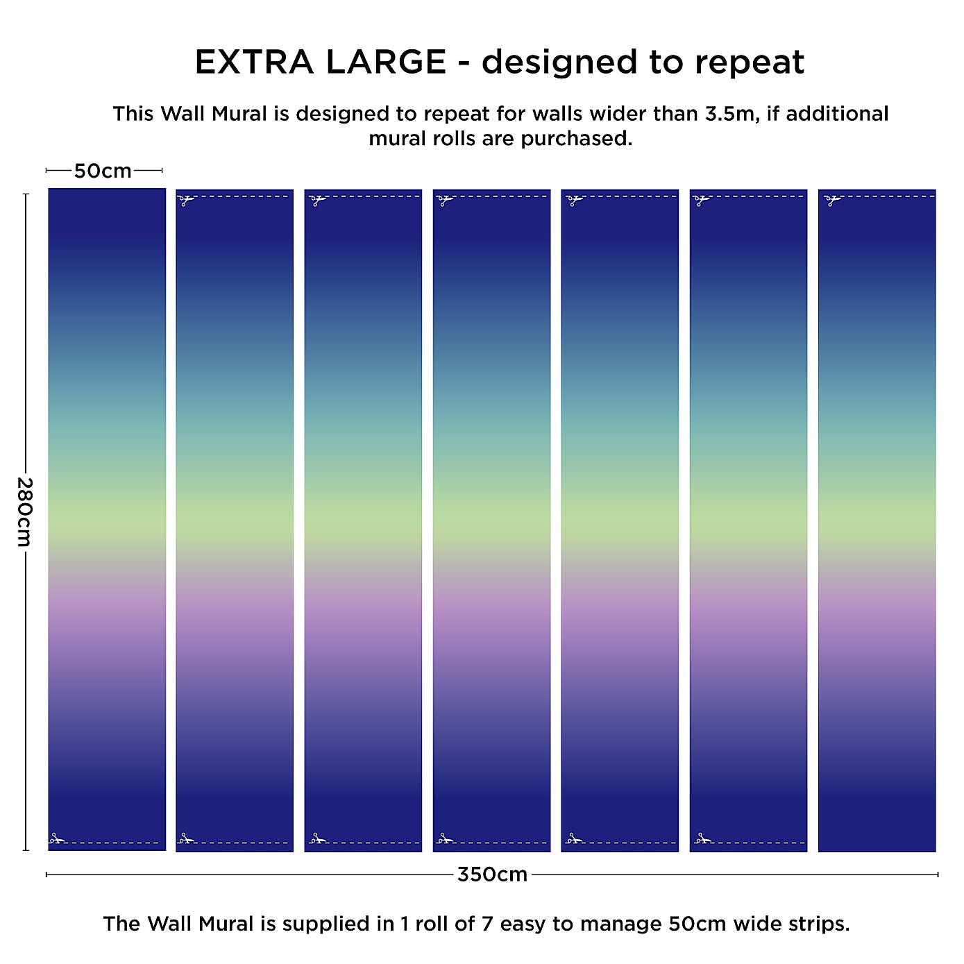 Ombre Rainbow Large Mural