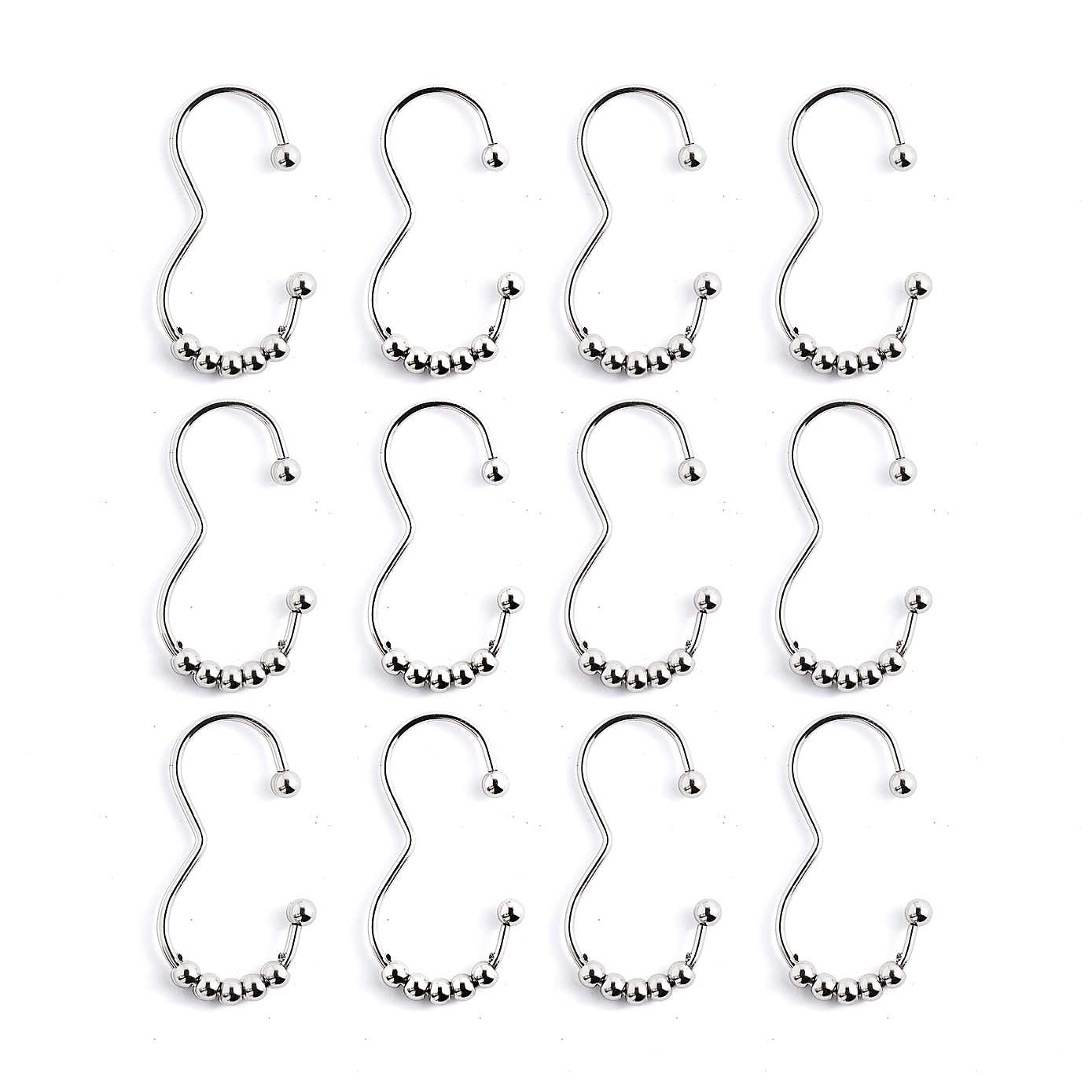 Pack of 12 3-Shaped Shower Curtain Rings