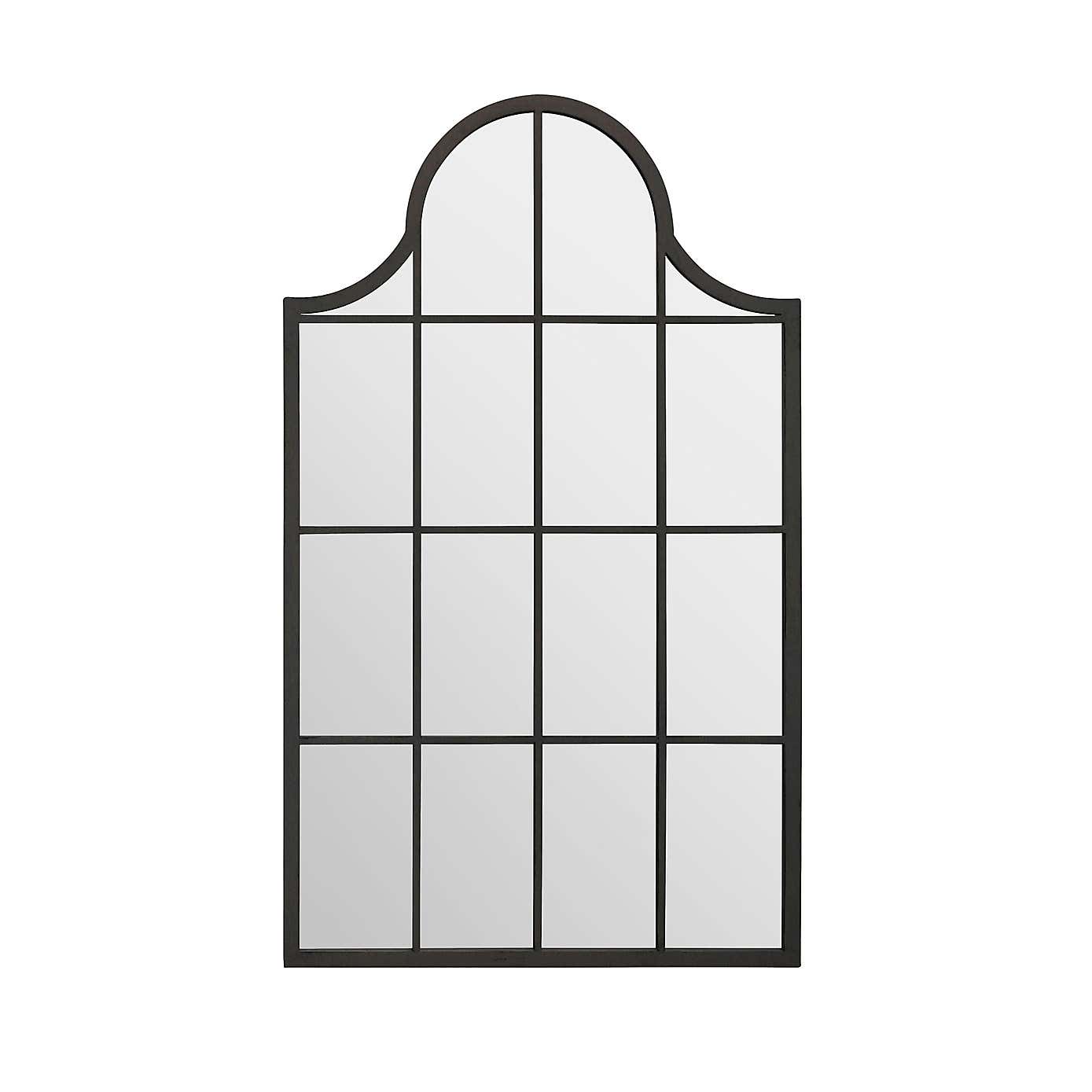 Arcus Window Pane Arched Indoor Outdoor Wall Mirror