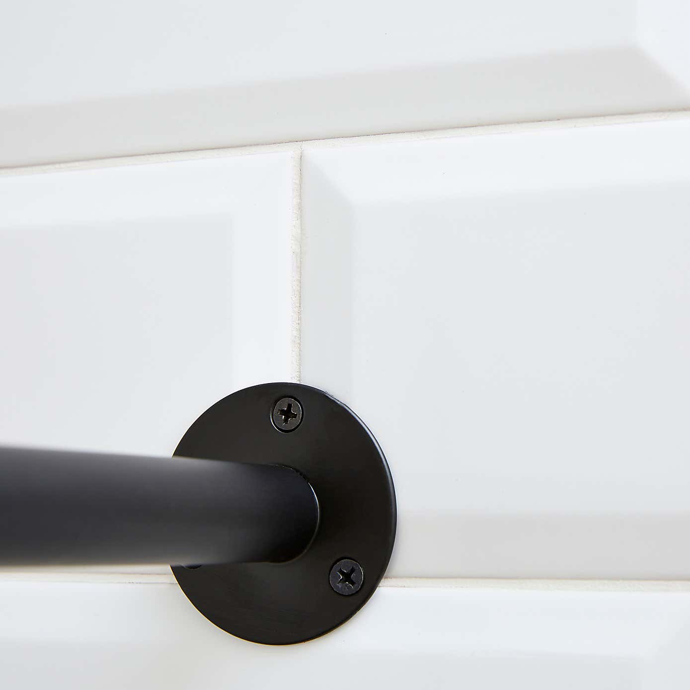 L Shape Black Shower Curtain Rail