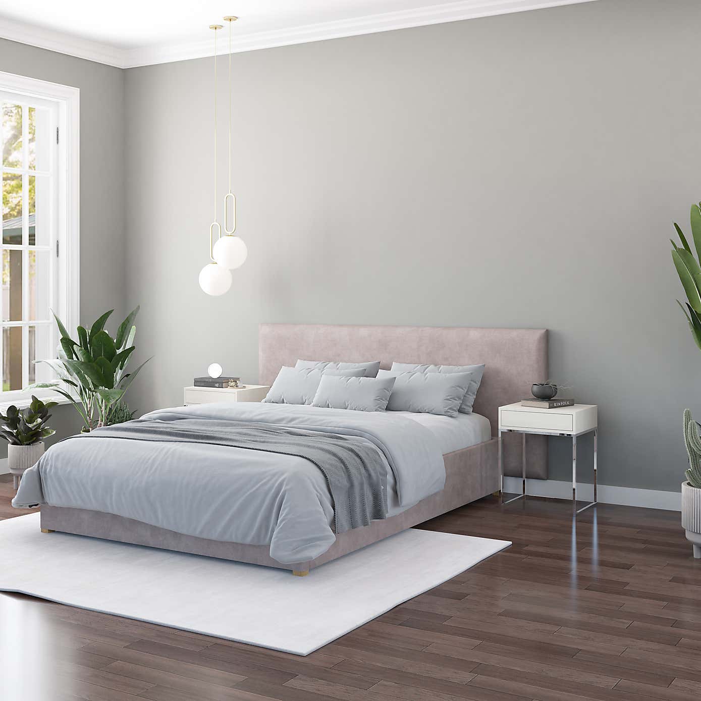 Hanging Wall Panel Dual Mount Plush Velvet Headboard