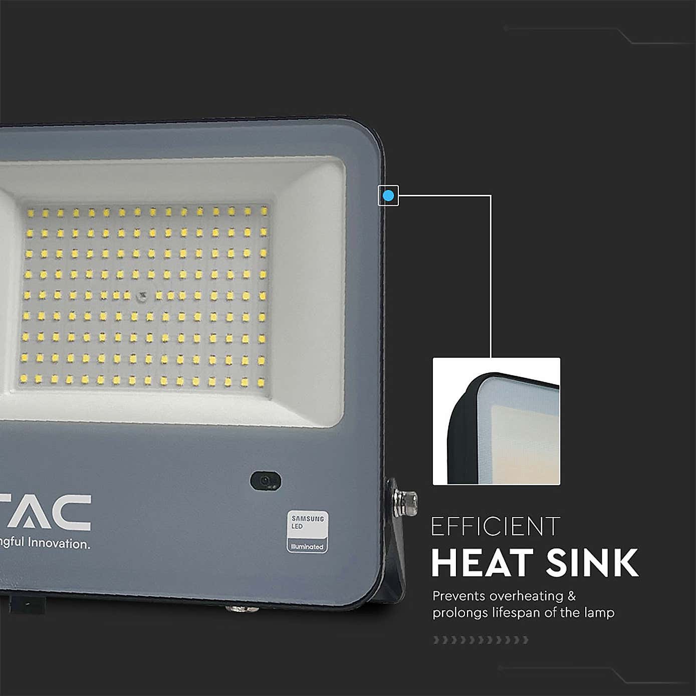 V-TAC 100W LED Floodlight Outdoor Sensor Wall Light