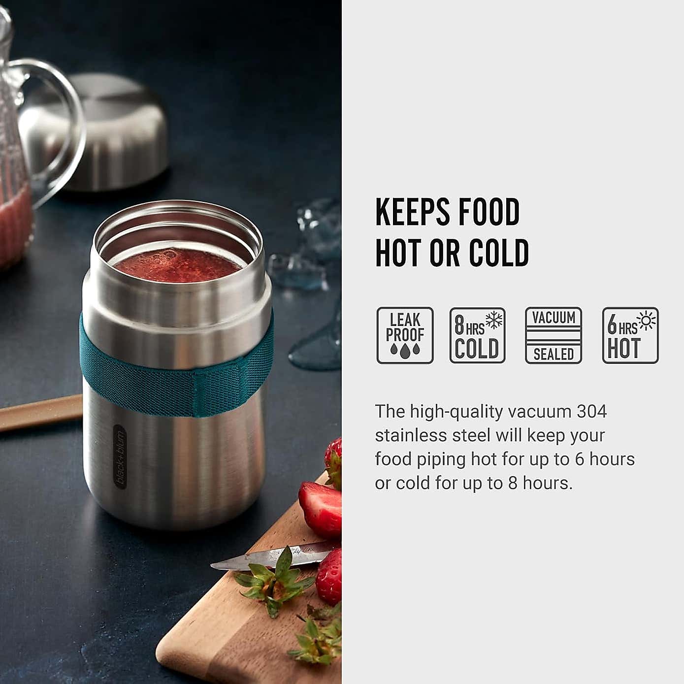 Black and Blum Food Flask